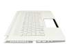 Teclado incl. topcase DE (alemán) blanco/blanco con retroiluminacion original para Acer ConceptD 7 (CN715-71)