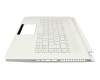 Teclado incl. topcase DE (alemán) blanco/blanco con retroiluminacion original para Acer ConceptD 7 (CN715-71)