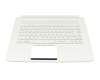 Teclado incl. topcase DE (alemán) blanco/blanco con retroiluminacion original para Acer ConceptD 7 (CN715-72P)
