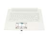 Teclado incl. topcase DE (alemán) blanco/blanco con retroiluminacion original para Acer ConceptD 7 Ezel Pro (CC715-72P)
