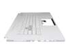 Teclado incl. topcase DE (alemán) blanco/blanco con retroiluminacion original para Asus TUF Dash F15 FX516PR