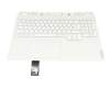 Teclado incl. topcase DE (alemán) blanco/blanco con retroiluminacion original para Lenovo Legion Pro 5-16IAH7H (82RF)