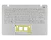 Teclado incl. topcase DE (alemán) blanco/blanco original para Asus R202CA