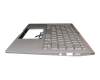 Teclado incl. topcase DE (alemán) blanco/plateado con retroiluminacion original para Asus UX434DA