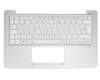 Teclado incl. topcase DE (alemán) blanco/plateado original para Asus X201E