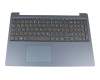 Teclado incl. topcase DE (alemán) gris/azul para Lenovo IdeaPad 330S-15AST (81F9)
