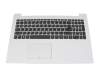 Teclado incl. topcase DE (alemán) gris/blanco original para Lenovo IdeaPad 320-15IKB (80XL/80YE)