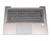 Teclado incl. topcase DE (alemán) gris/bronce con retroiluminacion (sin huella dactilar) original para Lenovo IdeaPad 520s-14IKB (80X2/81BL)