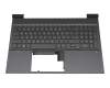 Teclado incl. topcase DE (alemán) gris/canaso con retroiluminacion original para HP 15s-fq2000