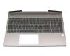 Teclado incl. topcase DE (alemán) gris/canaso con retroiluminacion original para HP ZBook 15 G5