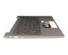 Teclado incl. topcase DE (alemán) gris/canaso con retroiluminacion original para Lenovo ThinkBook 13s G2 ITL (20V9)