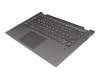Teclado incl. topcase DE (alemán) gris/canaso con retroiluminacion original para Lenovo Yoga 530-14IKB (81EK)