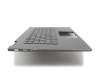 Teclado incl. topcase DE (alemán) gris/canaso con retroiluminacion original para Lenovo Yoga 720-15IKB (80X7)