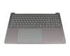 Teclado incl. topcase DE (alemán) gris/canaso con retroiluminacion original para Lenovo Yoga Pro 9 16IAH10 (83L0)