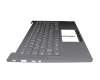 Teclado incl. topcase DE (alemán) gris/canaso con retroiluminacion original para Lenovo Yoga Slim 7-14ARE05 (82A2)