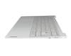 Teclado incl. topcase DE (alemán) gris/canaso con retroiluminacion original para Lenovo Yoga Slim 7 Carbon 13IAP7 (82U9)