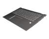 Teclado incl. topcase DE (alemán) gris/negro con retroiluminacion original para Lenovo Yoga 520-14IKB (81C8)