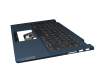 Teclado incl. topcase DE (alemán) gris oscuro/azul con retroiluminacion azul original para Lenovo IdeaPad Flex 5-14ALC05 (82HU)