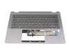 Teclado incl. topcase DE (alemán) gris oscuro/canaso con retroiluminacion original para Lenovo Flex 5 14ABR8 (82XX)