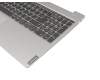 Teclado incl. topcase DE (alemán) gris oscuro/canaso con retroiluminacion original para Lenovo IdeaPad S340-15IWL (81N8)