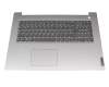 Teclado incl. topcase DE (alemán) gris/plateado (Fingerprint) original para Lenovo IdeaPad 3-17ARE05 (81W5)