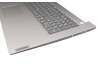 Teclado incl. topcase DE (alemán) gris/plateado (Fingerprint) original para Lenovo IdeaPad 3-17ARE05 (81W5)