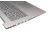 Teclado incl. topcase DE (alemán) gris/plateado (Fingerprint) original para Lenovo IdeaPad 3-17ARE05 (81W5)