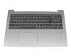Teclado incl. topcase DE (alemán) gris/plateado (Fingerprint) original para Lenovo IdeaPad 320-15IKBRN (81BG/81BT)