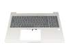 Teclado incl. topcase DE (alemán) gris/plateado con retroiluminacion original para HP EliteBook 660 G11
