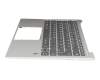 Teclado incl. topcase DE (alemán) gris/plateado con retroiluminacion original para Lenovo Yoga S730-13IML (81U4)