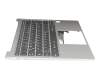 Teclado incl. topcase DE (alemán) gris/plateado con retroiluminacion original para Lenovo Yoga S730-13IML (81U4)