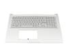 Teclado incl. topcase DE (alemán) gris/plateado original para Asus F1704VA