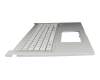 Teclado incl. topcase DE (alemán) gris/plateado original para Asus F1704VA