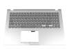Teclado incl. topcase DE (alemán) gris/plateado original para Asus VivoBook 15 X509FA