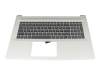 Teclado incl. topcase DE (alemán) gris/plateado original para HP 17-cn4000