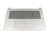 Teclado incl. topcase DE (alemán) gris/plateado para Lenovo IdeaPad L340-17IWL (81M0)