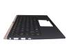 Teclado incl. topcase DE (alemán) negro/azul con retroiluminacion original para Asus UX433FA