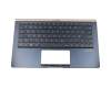Teclado incl. topcase DE (alemán) negro/azul con retroiluminacion original para Asus ZenBook 13 UX333FLC