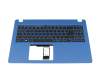Teclado incl. topcase DE (alemán) negro/azul original para Acer Aspire 3 (A315-56)