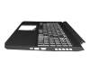 Teclado incl. topcase DE (alemán) negro/blanco/negro con retroiluminacion original para Acer Nitro 5 (AN515-45)
