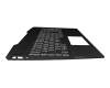 Teclado incl. topcase DE (alemán) negro/blanco/negro con retroiluminacion original para HP Pavilion Gaming 15-cx0000