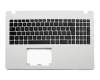 Teclado incl. topcase DE (alemán) negro/blanco original para Asus F552CL