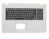 Teclado incl. topcase DE (alemán) negro/blanco original para Asus X751LDV