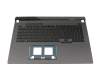 Teclado incl. topcase DE (alemán) negro/canaso con retroiluminacion (RGB PerKey) original para Asus G713PU