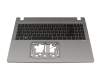 Teclado incl. topcase DE (alemán) negro/canaso con retroiluminacion original para Acer TravelMate P2 (TMP216-51-TCO)