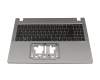 Teclado incl. topcase DE (alemán) negro/canaso con retroiluminacion original para Acer TravelMate P2 (TMP216-51T)