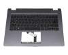 Teclado incl. topcase DE (alemán) negro/canaso con retroiluminacion original para Acer TravelMate Spin P4 (TMP414RN-51)