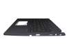 Teclado incl. topcase DE (alemán) negro/canaso con retroiluminacion original para Acer TravelMate Spin P4 (TMP414RN-51)
