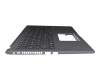 Teclado incl. topcase DE (alemán) negro/canaso con retroiluminacion original para Asus VivoBook 15 F509JA