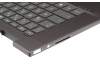 Teclado incl. topcase DE (alemán) negro/canaso con retroiluminacion original para HP Envy x360 15-fh0000